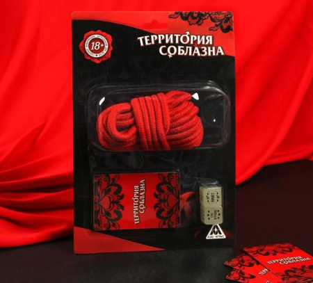 Набор для двоих «Территория соблазна» 3 в 1 (10 карт, верёвка, 2 неоновых кубика)